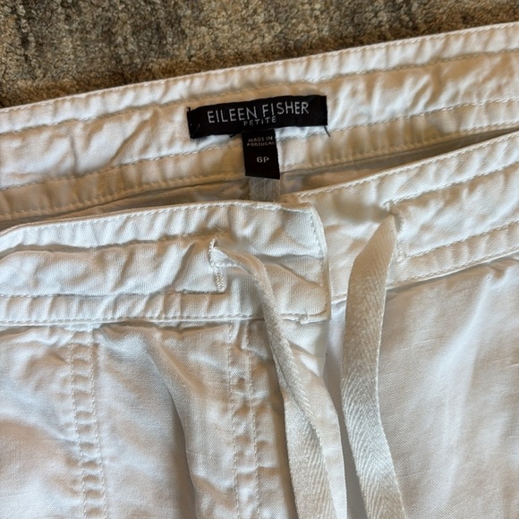 Eileen Fisher white linen blend Pants - size 6P - great condition - Picture 3 of 6